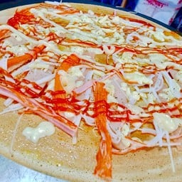 พิซ่า + แฮม + ใส้กรอก + ปูอัด + มอเซร่าชีส