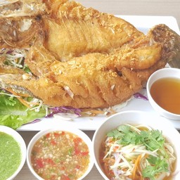 ปลาทับทิมทอดน้ำปลา(โปรโมชัน)