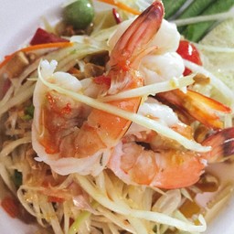 ส้มตำกุ้งสด Som tum kung-sod