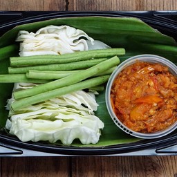 น้ำพริกอ่อง+ผักลวก