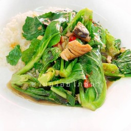 D ข้าวราดแขนง ปลาเค็ม