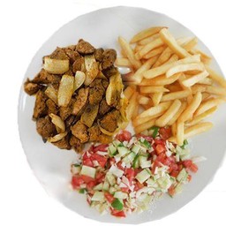 Sautee Liver With Onions, With Salad And Fries [T2]