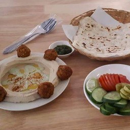 Hummus, Falafel, Tahini, Vegetables, Pickles And Pita Bread - Small Set [H2]