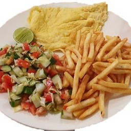 Scrambled Eggs ,Salad, French Fries [K2]