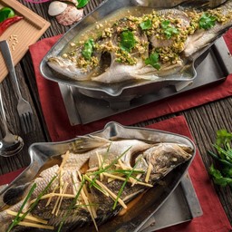 ปลากะพงนึ่งมะนาว