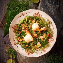 ยำชะครามกับกุ้ง