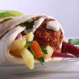 Sandwich Falafel - Pita bread with Falafel, hummus, chips, salad, tahini, pickles [A1]