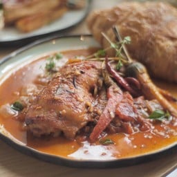 Mama Chicken Stew with Black Sticky Rice Croissant