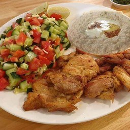 Sauteed Chicken Fillets With Salad And Babaganoush - set [S7S8]