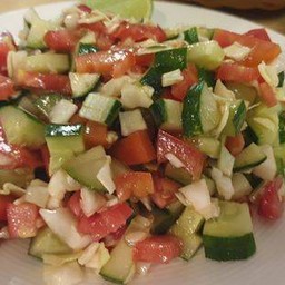 Israeli Salad - with Cucumbers,Tomatoes, Cabbage, Olive Oil and Spices [L1]