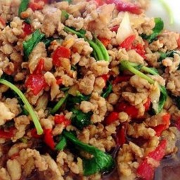 ผัดกะเพราหมูสับ (กับข้าว)