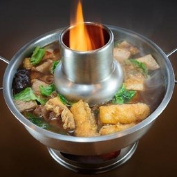 เนื้อปลากระพงต้มเผือก (ขนาดหม้อไฟ)