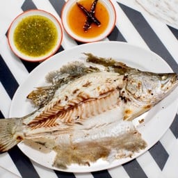 ปลากะพงย่างเกลือ(ใช้เวลาประมาณ40นาที)