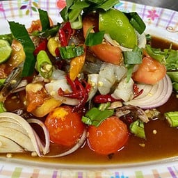 ตำเกาเหลากุ้งสด