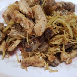 ไก่บ้านผัดขิง (เล็ก)