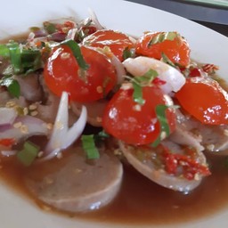 ยำหมูยอใส่ไข่แดง