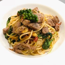 สปาเก็ตตี้ขี้เมาเนื้อพรีเมียมเซอร์ลอยน์โคขุน