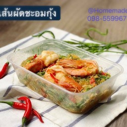 ผัดวุ้นเส้นชะอมกุ้ง