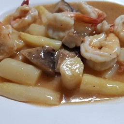 กุ้งผัดหน่อไม้กระป๋อง