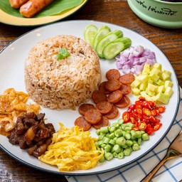 [อร่อยซ่ากับโค้ก] ข้าวคลุกเคยกุ้งเเก้วทรงเครื่อง +  โค้ก ออริจินัล (กระป๋อง) 