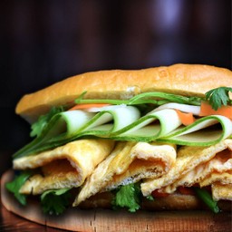 บั๋นหมี่ ปาเต๊ะ คลาสสิก อ็อมเล็ท l Banh Mi Pate Classic Street Omelett