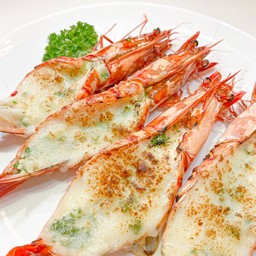กุ้งกุลาคัดไซส์อบมอสซาเรลล่าชีส