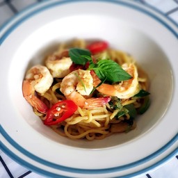 สปาเก็ตตี้เขียวหวานกุ้ง
