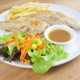 สเต็กไก่พริกไทยดำ(ขนาดจำโบ้)