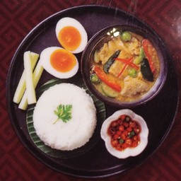 ชุดแกงเขียวหวาน+ไข่ต้ม+ข้าวสวย