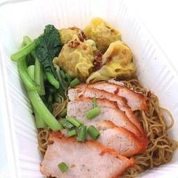 บะหมี่เกี๊ยวแห้งหมูแดง