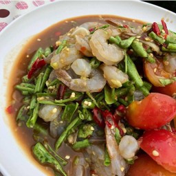 ตำถั่วกุ้งดิบ