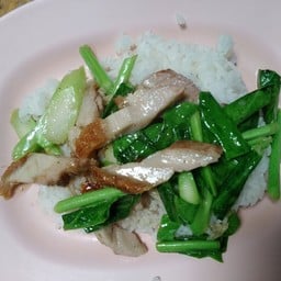 ข้าวคะน้าหมูกรอบ