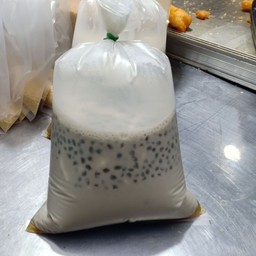 น้ำเต้าหู้นมสด งาดำ+เต้าฮวย +เครื่อง