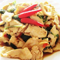 กระเพราไก่(กับข้าว)
