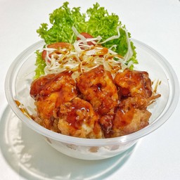 ข้าวไก่คาราเกะซอสญี่ปุ่น