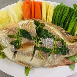 ปลาทับทิมนึ่งแจ่ว