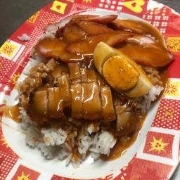 ข้าวหมูแดง+หมูกรอบ