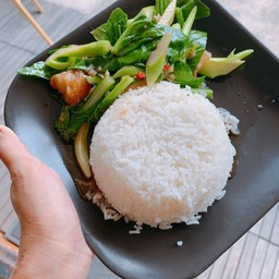 ข้าวราดผัดคะน้า