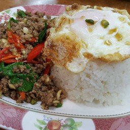 ข้าวราดกระเพราหมูสับ+ไข่ดาว