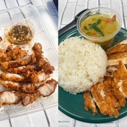 หิวข้าว  ข้าวหมูทอด ข้าวไก้กรอบเขียหวาน (ท่าไม้)