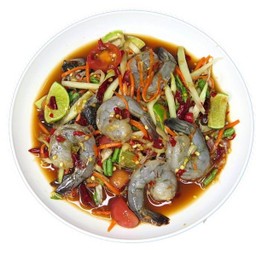 ส้มตำกุ้งสด