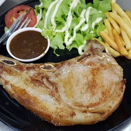 สเต๊กพอร์คช๊อพคุโรบุตะหมูอนามัยชิ้นใหญ่250g นุ่มหวานฉ่ำหอมอร่อย