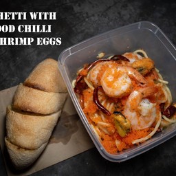 สปาเก็ตตี้ซีฟู้ดพริกแห้งไข่กุ้ง