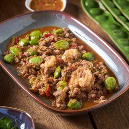 สะตอกะปิผัดกุ้งสด