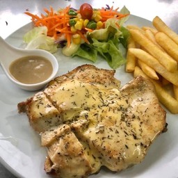 สเต็กไก่+ชีส