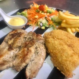 ไก่+ปลาทอด