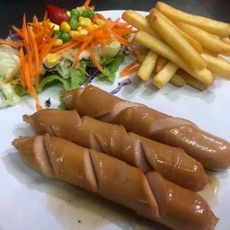 สเต็กไส้กรอกไก่รมควัน