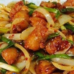 ข้าวหอม+ไก่กรอบพริกเผา