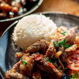 สปาเก็ตตี้ขี้เมาเนื้อริบอายโคขุน