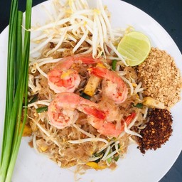 ผัดไทยวุ้นเส้นกุ้งสด